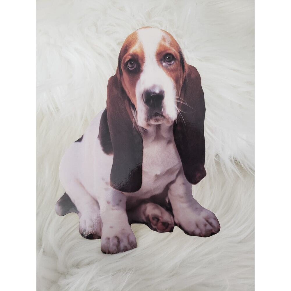 Basset Hound‎ Dog Vintage SHAPES Postcard 1998 90s Ephemera crafts